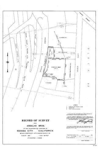 Click to see Record of Survey for Angelini Bros, of Allan Beeson Survey Maps Book ER