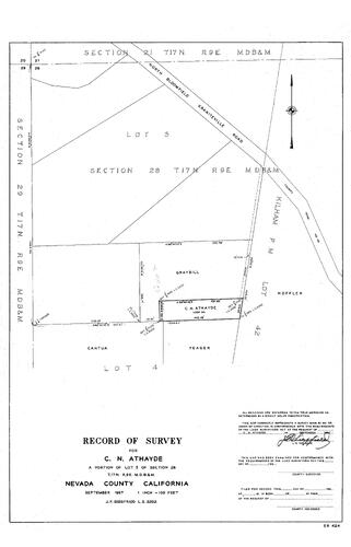 Click to see Record of Survey, C. N. Athayde of Allan Beeson Survey Maps Book ER