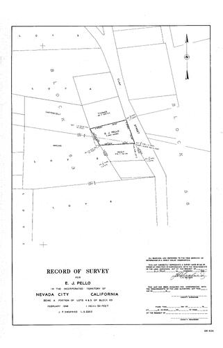 Click to see Record of Survey for E. J. Pello, 1968 of Allan Beeson Survey Maps Book ER