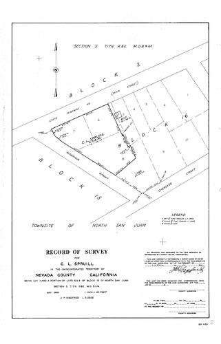 Click to see Record of Survey for C. L. Spruill, 1968 of Allan Beeson Survey Maps Book ER