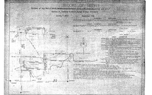 Click to see Record of Survey, Any Port in Storm, 1961 of Allan Beeson Survey Maps Book ER