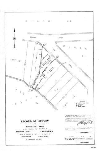 Click to see Record of Survey for Hamilton Rand , 1968 of Allan Beeson Survey Maps Book ER