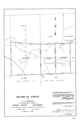 Click to see Record of Survey for J. A. Mathis, 1968 of Allan Beeson Survey Maps Book ER