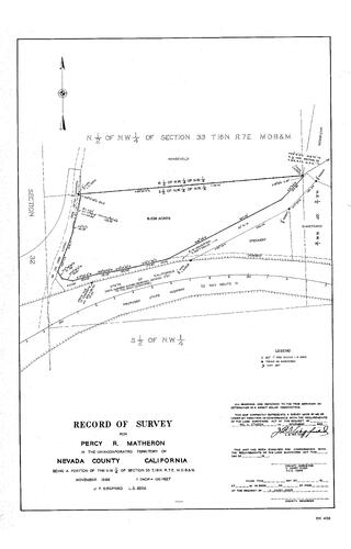 Click to see Record of survey for Percy R. Matheron, 1968 of Allan Beeson Survey Maps Book ER