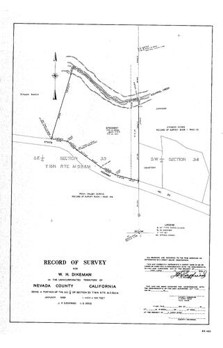 Click to see Record of Survey for W. H. Dikeman, 1959 of Allan Beeson Survey Maps Book ER