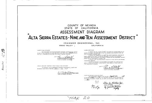 Click to see Assessment Map Book 1, pg. 20 of Nevada County Recorders Assessment Maps Book 1