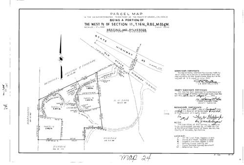 Click to see Parcel Map Book 1, pg. 24 of Nevada County Recorders Parcel Maps Book 1