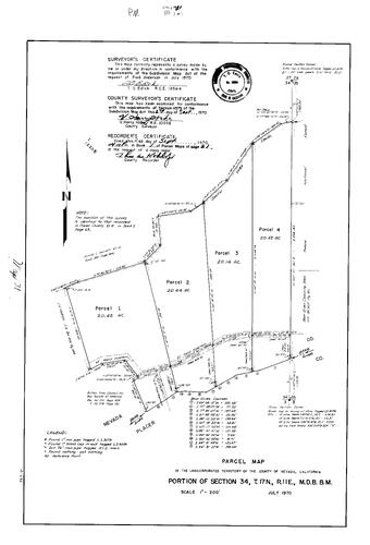 Click to see Parcel Map Book 1, pg. 31 (1970) of Nevada County Recorders Parcel Maps Book 1
