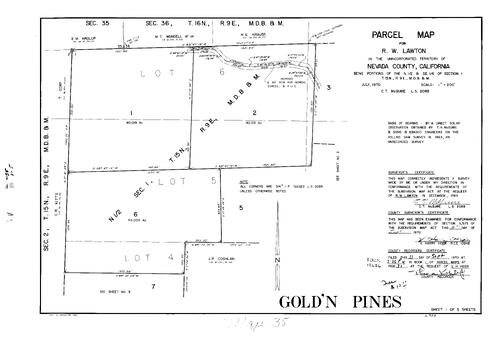 Click to see Parcel Map Book 1, pg. 35 (1970) of Nevada County Recorders Parcel Maps Book 1