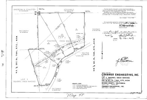 Click to see Parcel Map Book 1, pg. 45 (1970) of Nevada County Recorders Parcel Maps Book 1