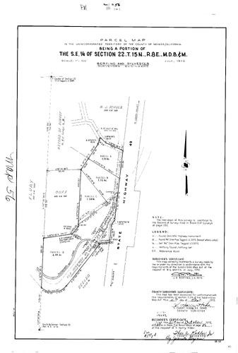 Click to see Parcel Map Book 1, pg. 56 (1970) of Nevada County Recorders Parcel Maps Book 1
