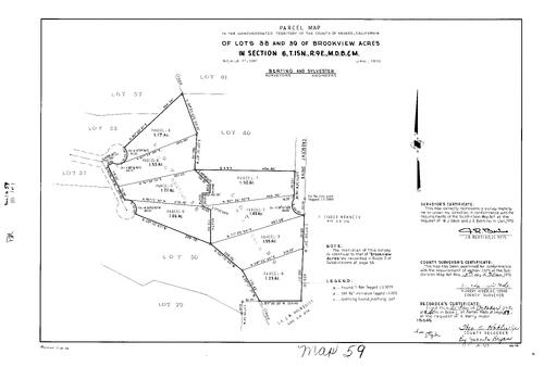 Click to see Parcel Map Book 1, pg. 59 (1970) of Nevada County Recorders Parcel Maps Book 1