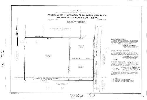 Click to see Parcel Map Book 1, pg. 60 (1970) of Nevada County Recorders Parcel Maps Book 1