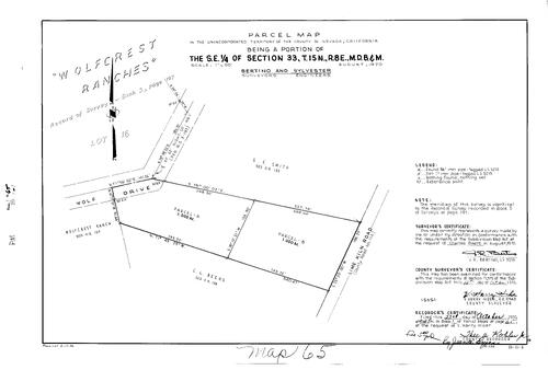 Click to see Parcel Map Book 1, pg. 65 (1970) of Nevada County Recorders Parcel Maps Book 1