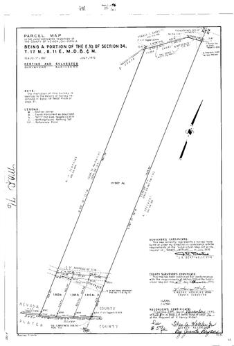 Click to see Parcel Map Book 1, pg. 76 (1970) of Nevada County Recorders Parcel Maps Book 1