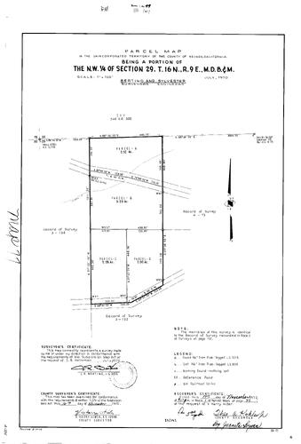 Click to see Parcel Map Book 1, pg. 77 of Nevada County Recorders Parcel Maps Book 1