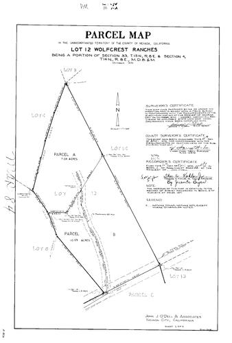 Click to see Parcel Map Book 1, pg. 84 (1970) of Nevada County Recorders Parcel Maps Book 1