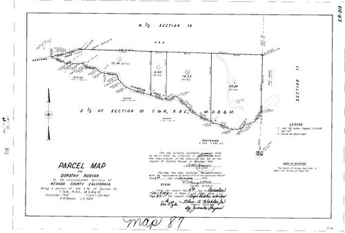 Click to see Parcel Map Book 1, pg. 87 (1970) of Nevada County Recorders Parcel Maps Book 1