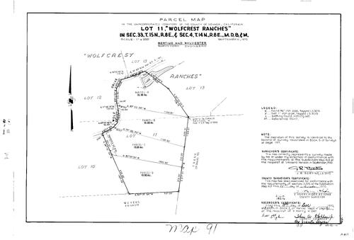 Click to see Parcel Map Book 1, pg. 91 (1970) of Nevada County Recorders Parcel Maps Book 1