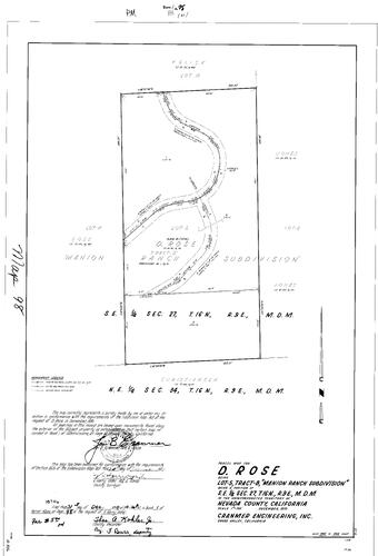 Click to see Parcel Map Book 1, pg. 98 (1970) of Nevada County Recorders Parcel Maps Book 1