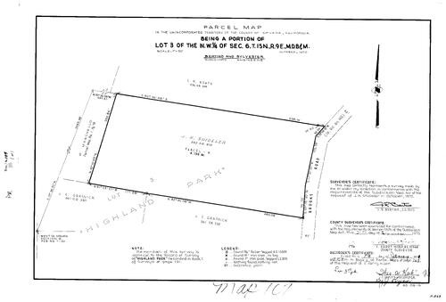 Click to see Parcel Map Book 1, pg. 107 (1971) of Nevada County Recorders Parcel Maps Book 1