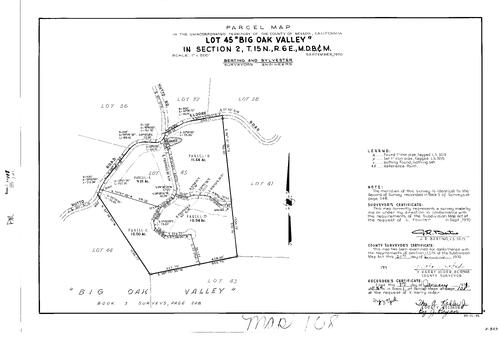 Click to see Parcel Map Book 1, pg. 108 (1971) of Nevada County Recorders Parcel Maps Book 1