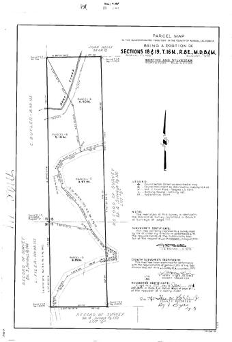 Click to see Parcel Map Book 1, pg. 111 (1971) of Nevada County Recorders Parcel Maps Book 1
