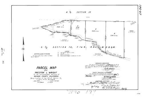 Click to see Parcel Map Book 1, pg. 127 (1971) of Nevada County Recorders Parcel Maps Book 1