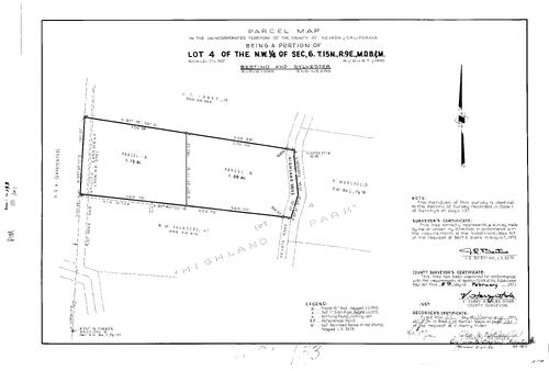 Click to see Parcel Map Book 1, pg. 133 (1971) of Nevada County Recorders Parcel Maps Book 1