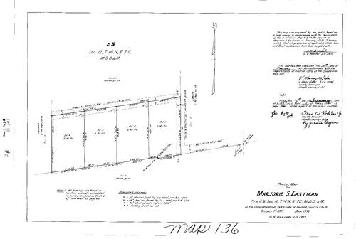 Click to see Parcel Map Book 1, pg. 136 (1971) of Nevada County Recorders Parcel Maps Book 1