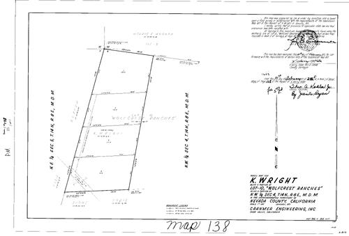 Click to see Parcel Map Book 1, pg. 138 (1971) of Nevada County Recorders Parcel Maps Book 1