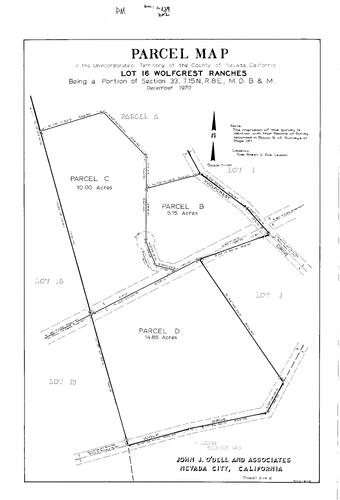 Click to see Parcel Map Book 1, pg. 139 (1971) of Nevada County Recorders Parcel Maps Book 1