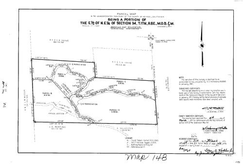Click to see Parcel Map Book 1, pg. 148 (1971) of Nevada County Recorders Parcel Maps Book 1