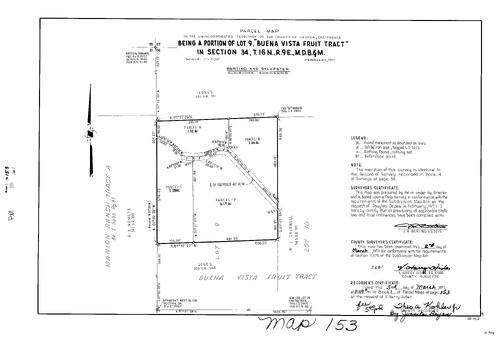Click to see Parcel Map Book 1, pg. 153 (1971) of Nevada County Recorders Parcel Maps Book 1