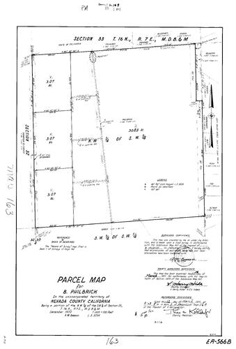 Click to see Parcel Map Book 1, pg. 163 (1971) of Nevada County Recorders Parcel Maps Book 1