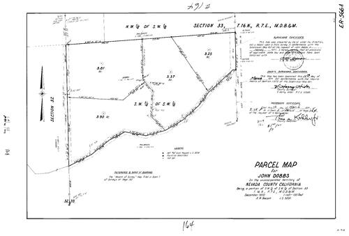 Click to see Parcel Map Book 1, pg. 164 (1971) of Nevada County Recorders Parcel Maps Book 1