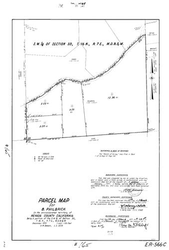 Click to see Parcel Map Book 1, pg. 165 (1971) of Nevada County Recorders Parcel Maps Book 1