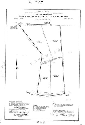 Click to see Parcel Map Book 1, pg. 169 (1971) of Nevada County Recorders Parcel Maps Book 1