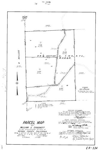 Click to see Parcel Map Book 1, pg. 172 (1971) of Nevada County Recorders Parcel Maps Book 1