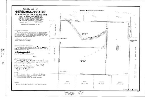 Click to see Parcel Map Book 1, pg. 180 (1971) of Nevada County Recorders Parcel Maps Book 1