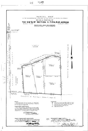 Click to see Parcel Map Book 1, pg. 183 (1971) of Nevada County Recorders Parcel Maps Book 1