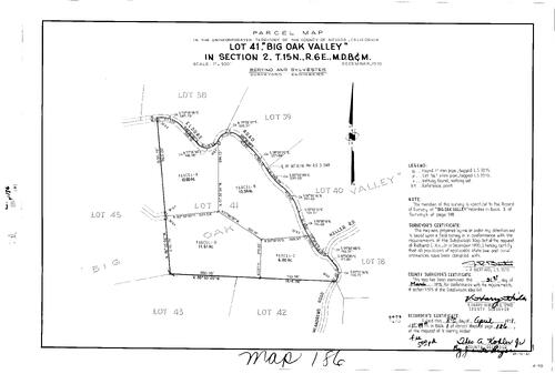 Click to see Parcel Map Book 1, pg. 186 (1971) of Nevada County Recorders Parcel Maps Book 1