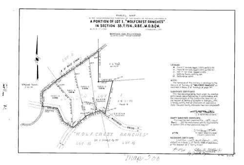 Click to see Parcel Map Book 1, pg. 200 (1971) of Nevada County Recorders Parcel Maps Book 1