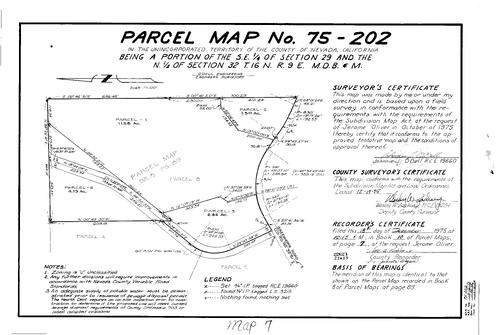 Click to see Parcel Map Book 10, pg. 7 (1975) of Nevada County Recorders Parcel Maps Book 10