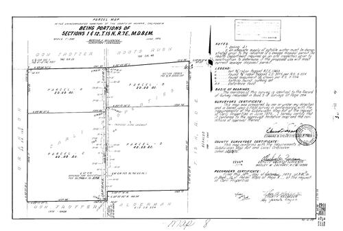 Click to see Parcel Map Book 10, pg. 8 (1975) of Nevada County Recorders Parcel Maps Book 10