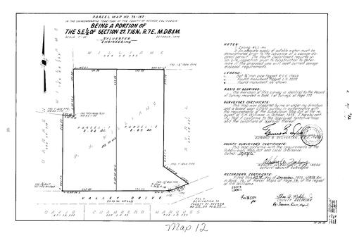 Click to see Parcel Map Book 10, pg. 12 (1975) of Nevada County Recorders Parcel Maps Book 10