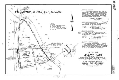 Click to see Parcel Map Book 10, pg. 18 (1976) of Nevada County Recorders Parcel Maps Book 10