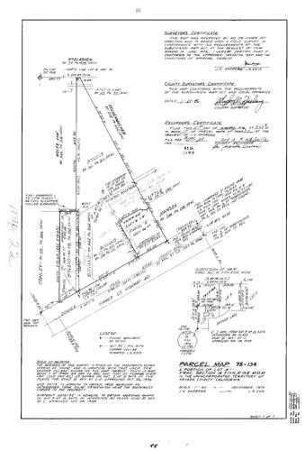 Click to see Parcel Map Book 10, pg. 22 (1976) of Nevada County Recorders Parcel Maps Book 10