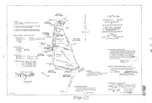 Click to see Parcel Map Book 10, pg. 23 (1976) of Nevada County Recorders Parcel Maps Book 10