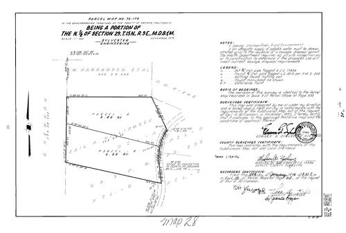 Click to see Parcel Map Book 10, pg. 28 (1976) of Nevada County Recorders Parcel Maps Book 10